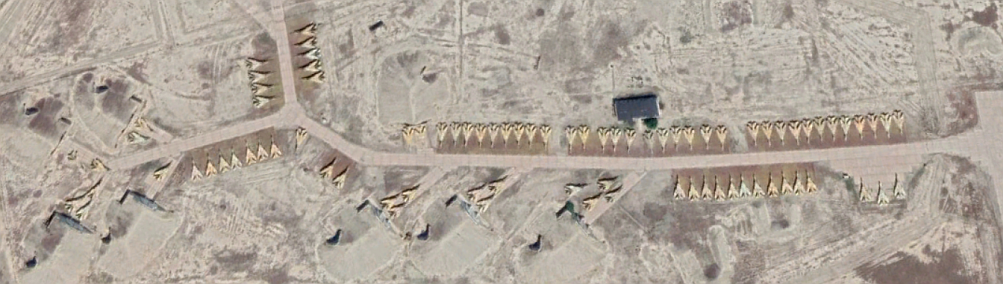 The 56th Storage and Cutting base formed at the Kzyl-Arvat airport in the late eighties. The first retired MiG-23M ‘Flogger-B’ aircraft arrived at the Kzyl-Arvat airport From Central Europe in 1988. Since December 1990, the unnecessary Su-25 ‘Frogfoot-A’ aircraft have also been stored here. In 1991 the Soviet Air Force stored more than two hundred MiG-23Ms, forty Su-25s, and several Su-17s