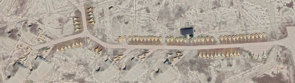 The 56th Storage and Cutting base formed at the Kzyl-Arvat airport in the late eighties. The first retired MiG-23M Flogger-B aircraft arrived at the Kzyl-Arvat airport From Central Europe in 1988. Since December 1990, the unnecessary Su-25 Frogfoot-A aircraft have also been stored here. In 1991 the Soviet Air Force stored more than two hundred MiG-23Ms, forty Su-25s, and several Su-17s