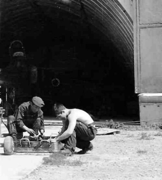 Soviet 129th fighter-bomber air regiment 's ground crews in Taldy Kurgan