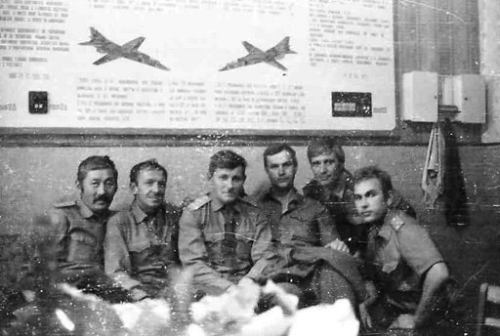 Soviet 129th Fighter bomber air regiment's crews in Taldy Kurgan