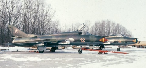 Hungarian Su-22M3 Fitter-J reconnaissance-bomber type at Taszár air base in eighteen. Photo: Kiseri Nagy Ferenc