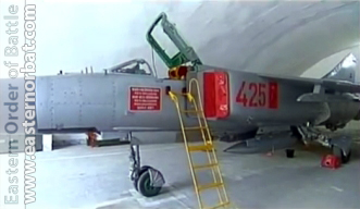 North Korea Air Force 60th Air Regiment Pukchang AB MiG-23ML Flogger-G in hardened aircraft shelter