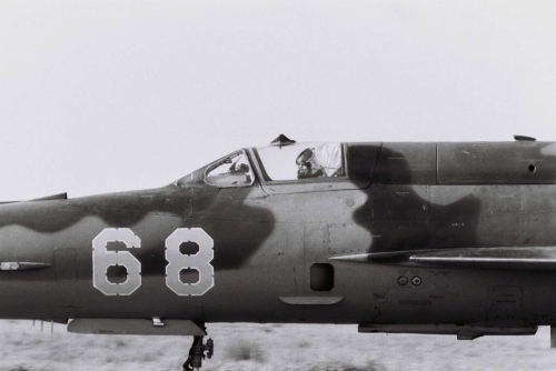 Soviet MiG-21MF Fishbed-J at Privolzhskiy, Astrakhan airport on the STRELBA-85 exercise in 1985