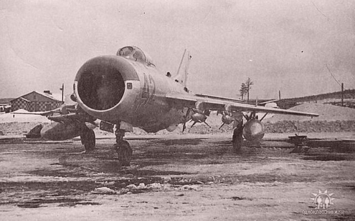 SSR 431st regiment MiG-19PM Farmer-E with RS-2U AA-1 Akali missile at Afrikanda airport in 1967