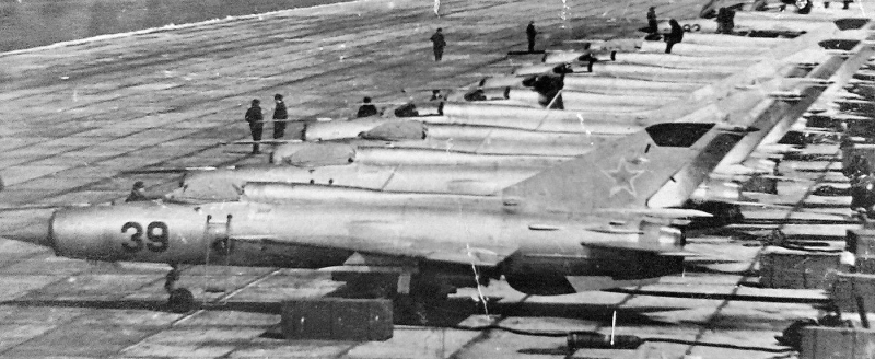 Soviet MiG-21PFM and PFS tactical fighter aircraft of the 92nd Fighter Air Regiment at the Mukachevo airport in 1970