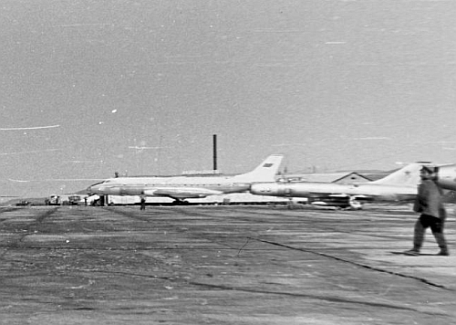 Soviet Tu-124 airliner and two  Su-9 ‘Fishpot-A’ high speed interceptor at the Kilpajarv airport