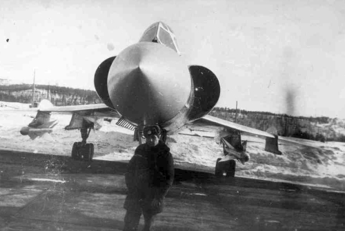 Soviet Tu-128 Fiddler and Su-9 Fishpot-A high speed interceptor at the Kilpajarv airport