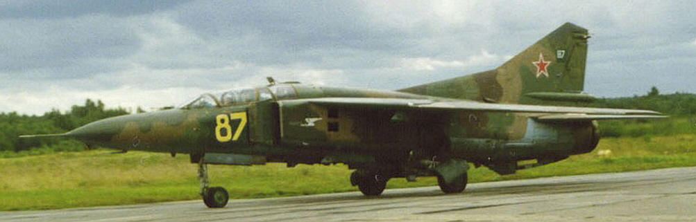 Soviet 899th APIB MiG-23UB Flogger-C at Lielvarde airport. Photo: Stanislav Mackovik (airforce.ru)