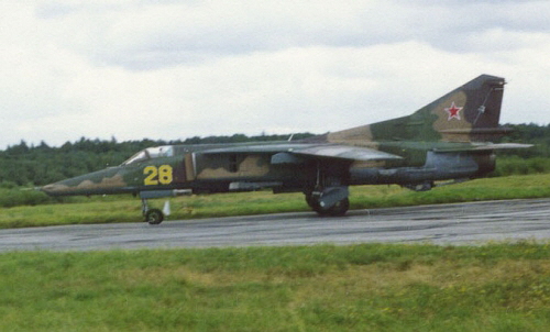 Soviet 899th APIB MiG-27D Flogger-J at Lielvarde airport. Photo: Stanislav Mackovik (airforce.ru)