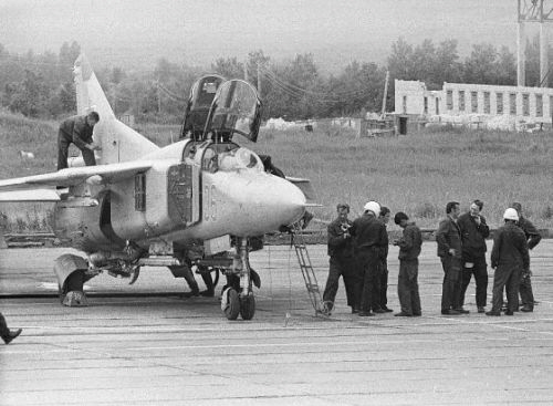 Soviet 404th regiment MiG-23UB at Orlovka airport Soviet 404th regiment MiG-23UB at Orlovka airport